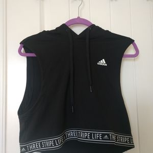 Adidas Active Cropped Tank Top Hoodie